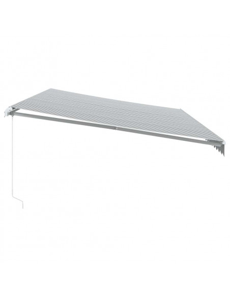 Tenda da Sole Retrattile Manuale Antracite e Bianco 600x300 cm