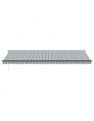 Tenda da Sole Retrattile Manuale Antracite e Bianco 600x300 cm