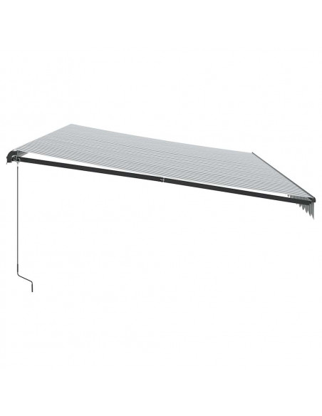 Tenda da Sole Retrattile Manuale Antracite e Bianco 600x300 cm