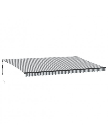Tenda Retrattile Automatica Antracite e Bianco 600x300 cm