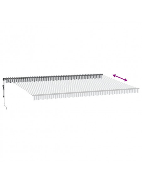 Tenda Retrattile Automatica Antracite e Bianco 600x300 cm