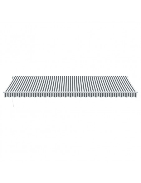Tenda Retrattile Manuale con LED Antracite e Bianco 600x300 cm