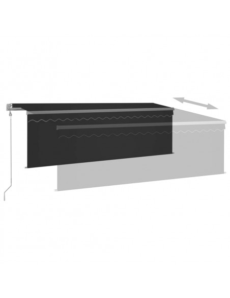 Tenda da Sole Retrattile Automatica con Parasole 4x3m Antracite