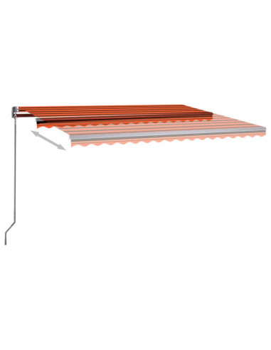Tenda Retrattile Automatica con Palo 400x300 cm Arancio Marrone