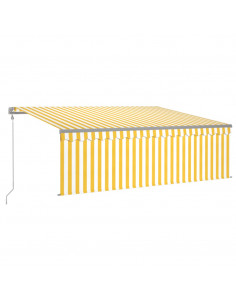 Tenda Retrattile Automatica con Parasole 4x3m Gialla Bianca 2