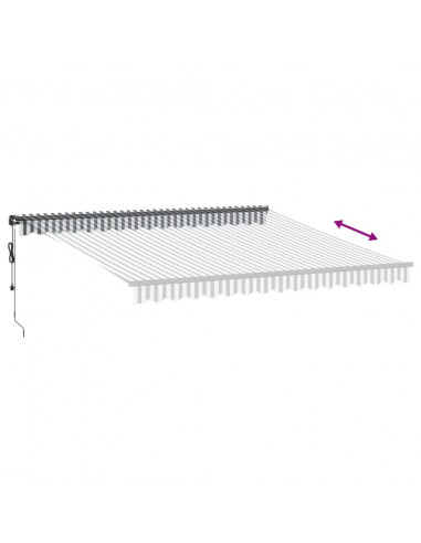 Tenda Sole Retrattile Automatica Antracite e Bianco 400x300 cm