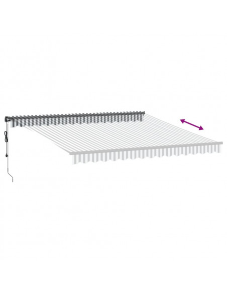Tenda Sole Retrattile Automatica Antracite e Bianco 400x300 cm