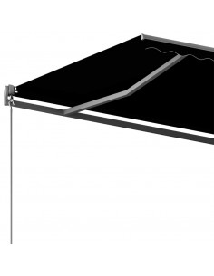 Tenda Sole Retrattile Automatica con Palo 400x300 cm Antracite 2