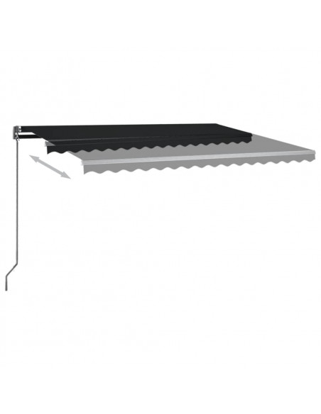 Tenda Sole Retrattile Automatica con Palo 400x300 cm Antracite