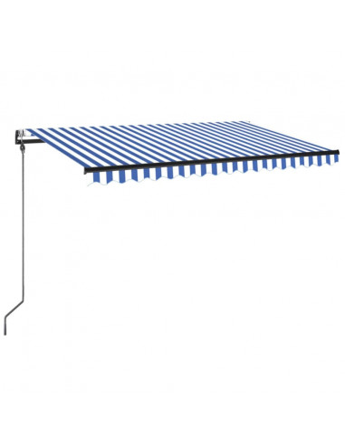 Tenda Automatica con Sensore Vento e LED 300x250 cm Blu Bianca