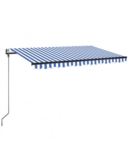 Tenda Automatica con Sensore Vento e LED 300x250 cm Blu Bianca
