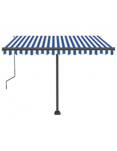 Tenda Automatica con Sensore Vento e LED 300x250 cm Blu Bianca