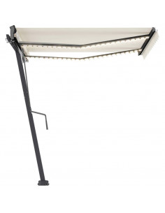 Tenda Automatica con Sensore Vento e LED 300x250 cm Crema 2