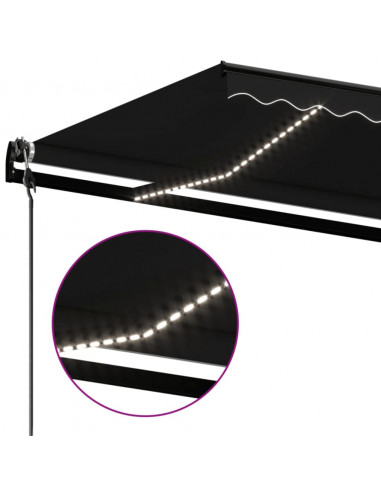 Tenda Automatica con Sensore Vento e LED 450x350 cm Antracite