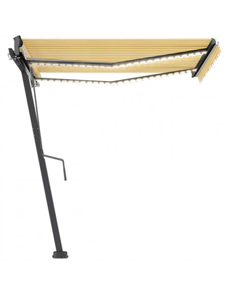 Tenda Automatica con Sensore Vento LED 300x250 cm Gialla Bianca