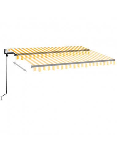 Tenda da Sole Retrattile Automatica 350x250 cm Gialla e Bianca