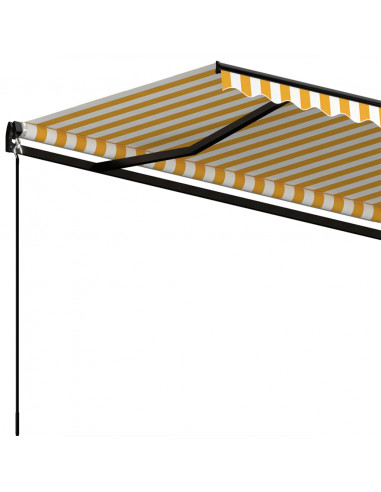 Tenda da Sole Retrattile Automatica 350x250 cm Gialla e Bianca
