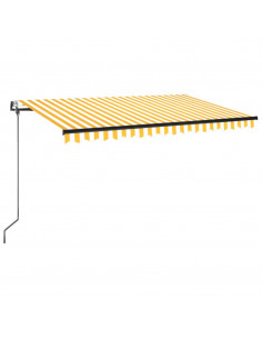 Tenda da Sole Retrattile Automatica 400x350 cm Gialla e Bianca 2
