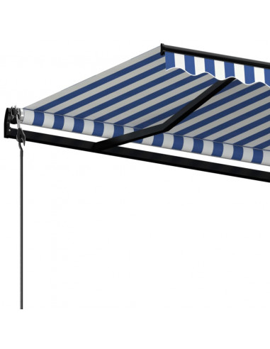 Tenda da Sole Retrattile Automatica 450x350 cm Blu e Bianca