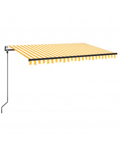 Tenda da Sole Retrattile Automatica 450x350 cm Gialla e Bianca 2