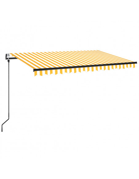 Tenda da Sole Retrattile Automatica 450x350 cm Gialla e Bianca