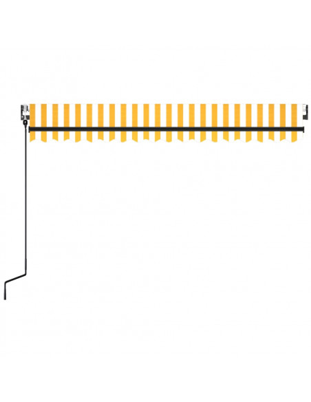 Tenda da Sole Retrattile Automatica 450x350 cm Gialla e Bianca