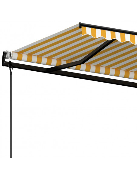 Tenda da Sole Retrattile Automatica 450x350 cm Gialla e Bianca