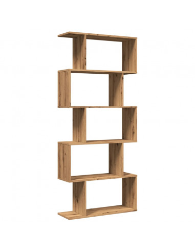 Libreria 5 Ripiani Rovere Artigianale 70x24x161 cm Truciolato