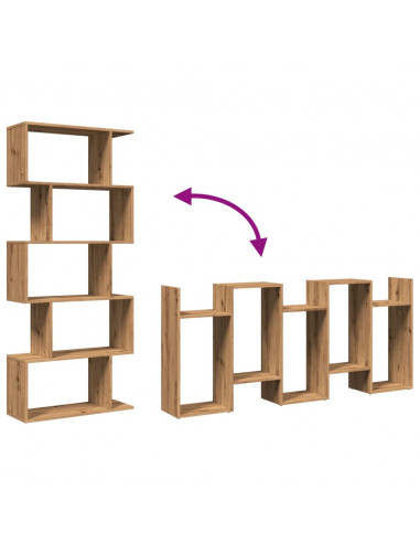 Libreria 5 Ripiani Rovere Artigianale 70x24x161 cm Truciolato