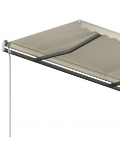 Tenda da Sole Retrattile Automatica con Pali 3,5x2,5 m Crema 2
