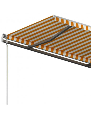 Tenda da Sole Retrattile Automatica Pali 3,5x2,5m Gialla Bianca