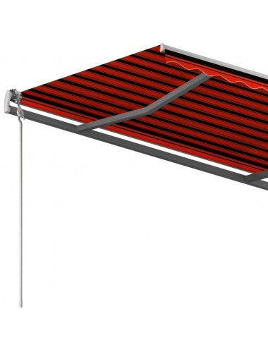 Tenda Retrattile Automatica con Pali 3,5x2,5m Arancio e Marrone