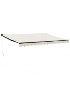 Tenda da Sole Retrattile Crema 4x3 m in Tessuto e Alluminio 2