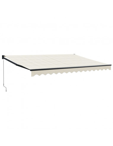 Tenda da Sole Retrattile Crema 4x3 m in Tessuto e Alluminio