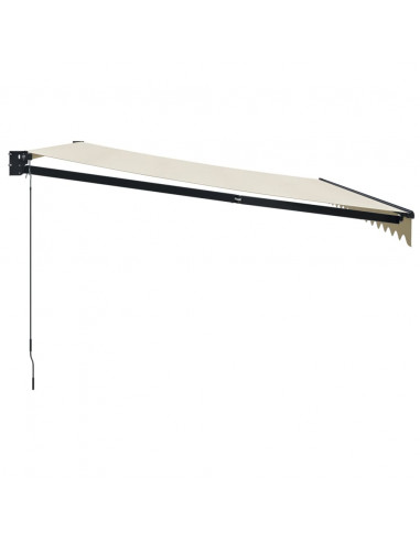 Tenda da Sole Retrattile Crema 4x3 m in Tessuto e Alluminio