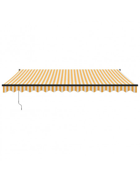 Tenda Sole Retrattile Gialla e Bianca 4x3 m Tessuto e Alluminio