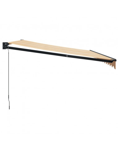 Tenda Sole Retrattile Gialla e Bianca 4x3 m Tessuto e Alluminio