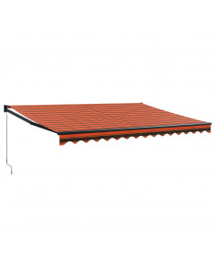 Tenda Sole Retrattile Arancione Marrone 4x3m Tessuto Alluminio 2