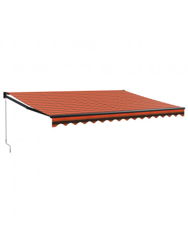 Tenda Sole Retrattile Arancione Marrone 4x3m Tessuto Alluminio