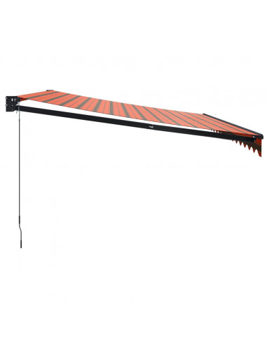 Tenda Sole Retrattile Arancione Marrone 4x3m Tessuto Alluminio