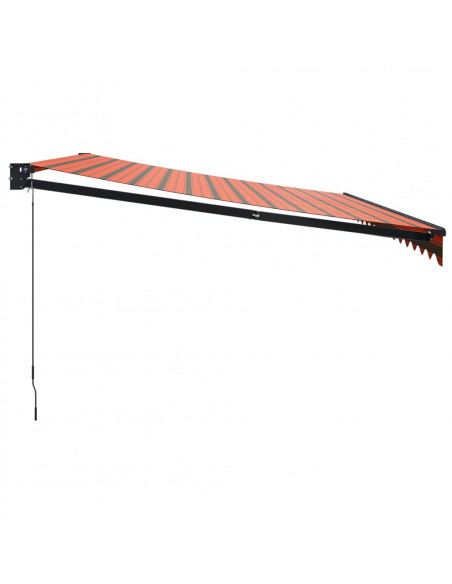 Tenda Sole Retrattile Arancione Marrone 4x3m Tessuto Alluminio