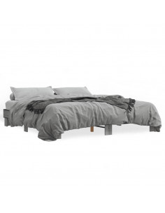 Giroletto Grigio Sonoma 180x200 cm in Legno Multistrato Metallo 2