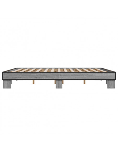 Giroletto Grigio Sonoma 180x200 cm in Legno Multistrato Metallo
