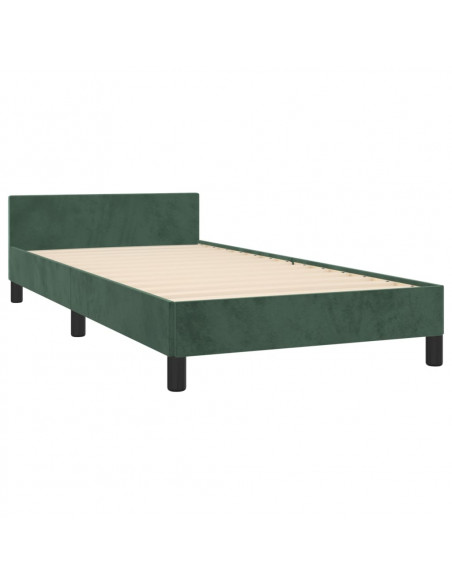 Giroletto con Testiera Verde Scuro 90x190 cm in Velluto