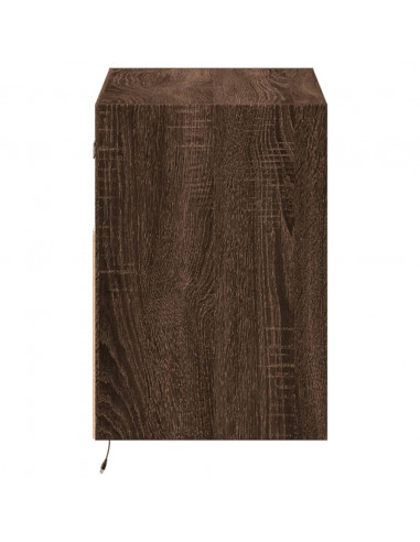 Mobile TV a Parete con Luci LED Rovere Marrone 80x31x45 cm