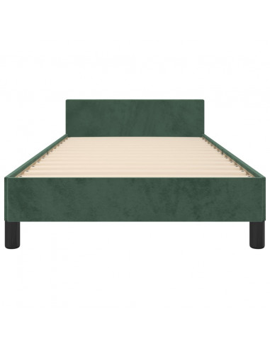 Giroletto con Testiera Verde Scuro 90x190 cm in Velluto