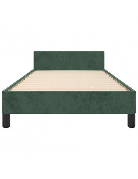 Giroletto con Testiera Verde Scuro 90x190 cm in Velluto