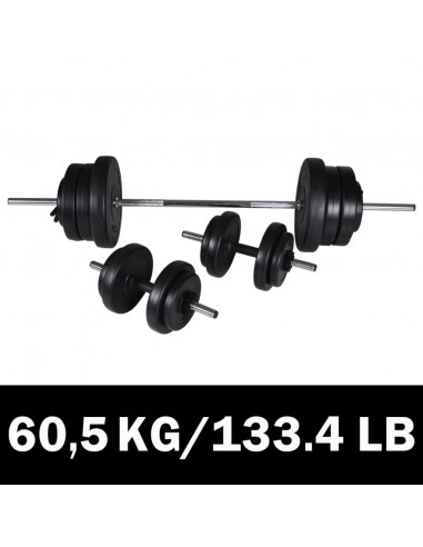 Set Bilanciere e 2 Manubri 60,5 kg