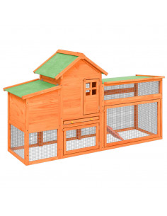 Pollaio Marrone 186,5x58,5x113 cm in Legno Massello di Pino 2