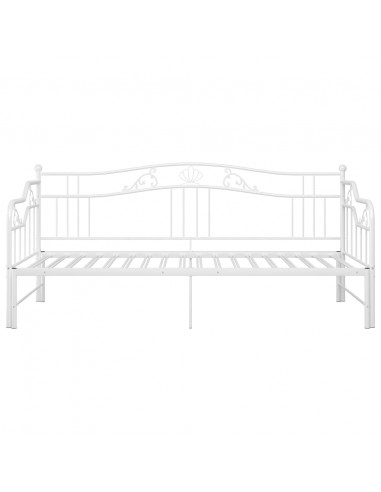 Telaio Divano Letto Estraibile Bianco in Metallo 90x200 cm